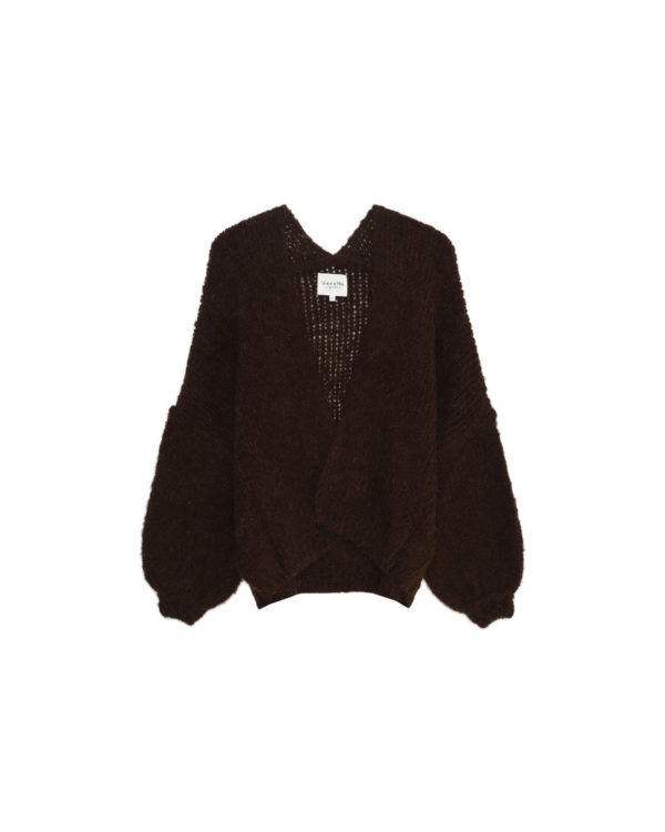 GRACE AND MILA Daddy cardigan - brown - Image 5