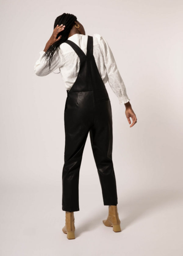 FRNCH faux leather dungarees - mâcha - Image 3