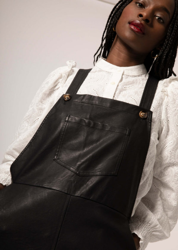 FRNCH faux leather dungarees - mâcha