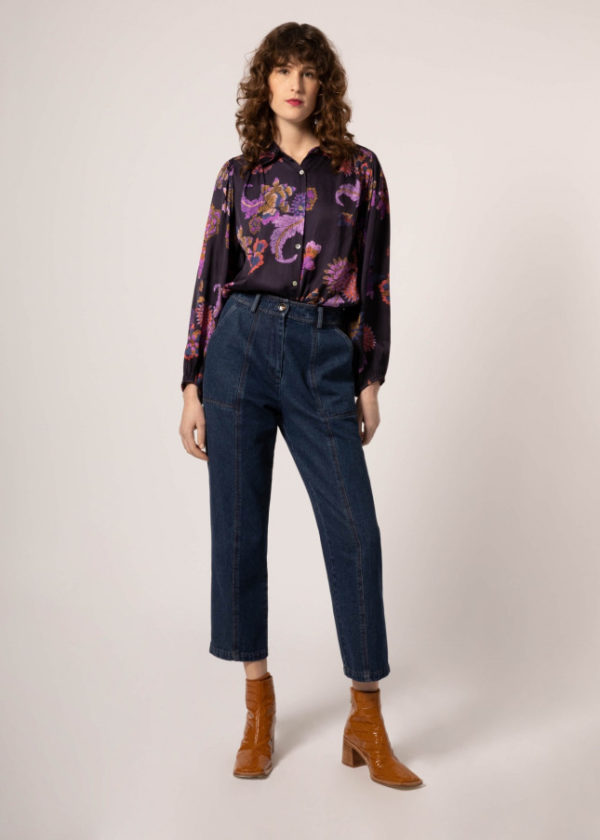 FRNCH Camassia Purple Floral blouse - Image 4