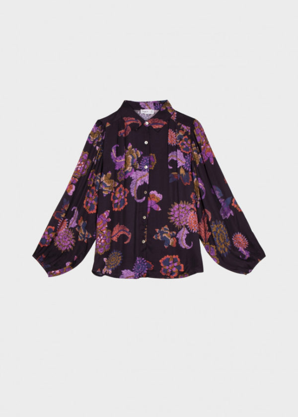 FRNCH Camassia Purple Floral blouse - Image 3