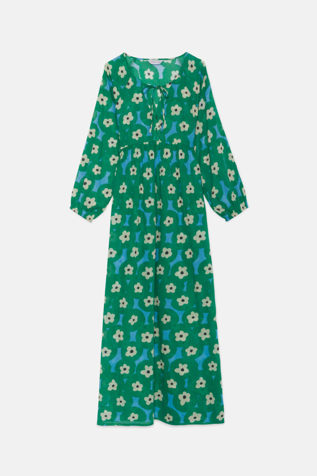 Compania Fantastica – Green Floral Print Midi Tunic Dress – Riot Lounge