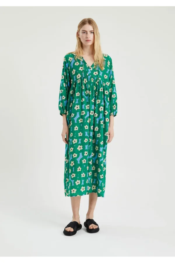 Compania Fantastica Beach Green Flower print midi tunic dress  32C/41916 - Image 2