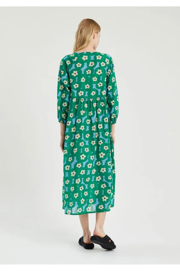 Compania Fantastica Beach Green Flower print midi tunic dress  32C/41916 - Image 4