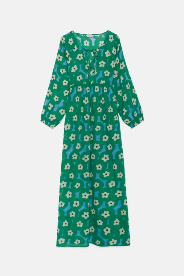 Compania Fantastica Beach Green Flower print midi tunic dress  32C/41916 - Image 5