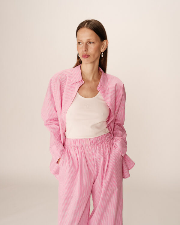 Grace and Mila Parmentier Wide striped trousers in rose - Image 4