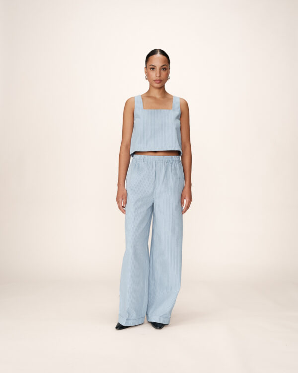 Grace and Mila Patine Striped trousers with Elastic Waistband