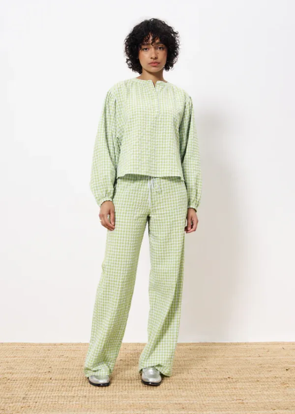 FRNCH Noura Blouse  in lime green - Image 3