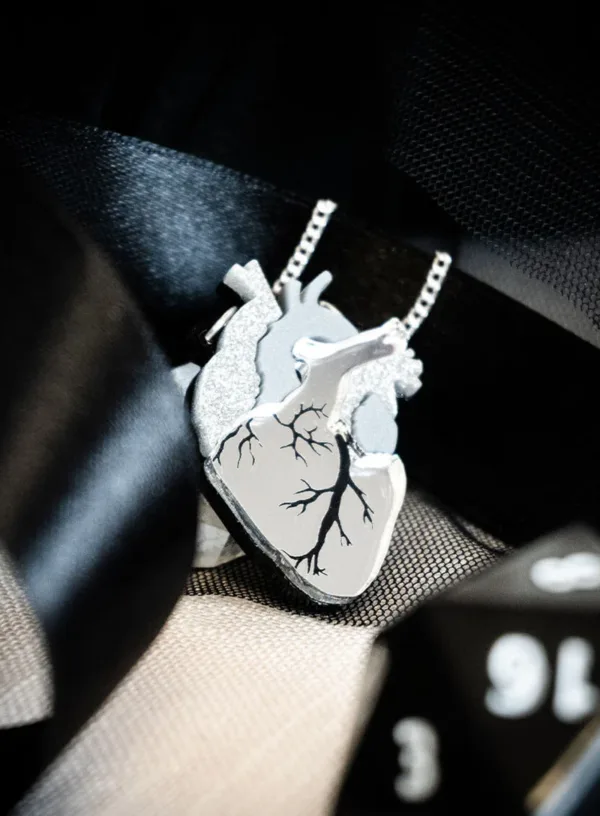 Tatty Devine Mini Anatomical Heart Necklace - Silver - Image 3