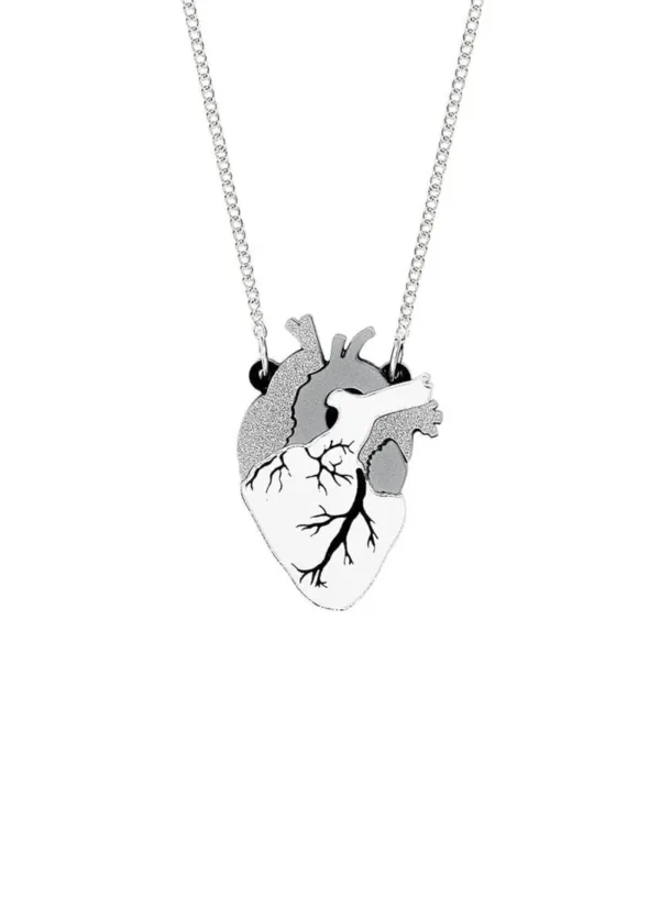 Tatty Devine Mini Anatomical Heart Necklace - Silver - Image 2