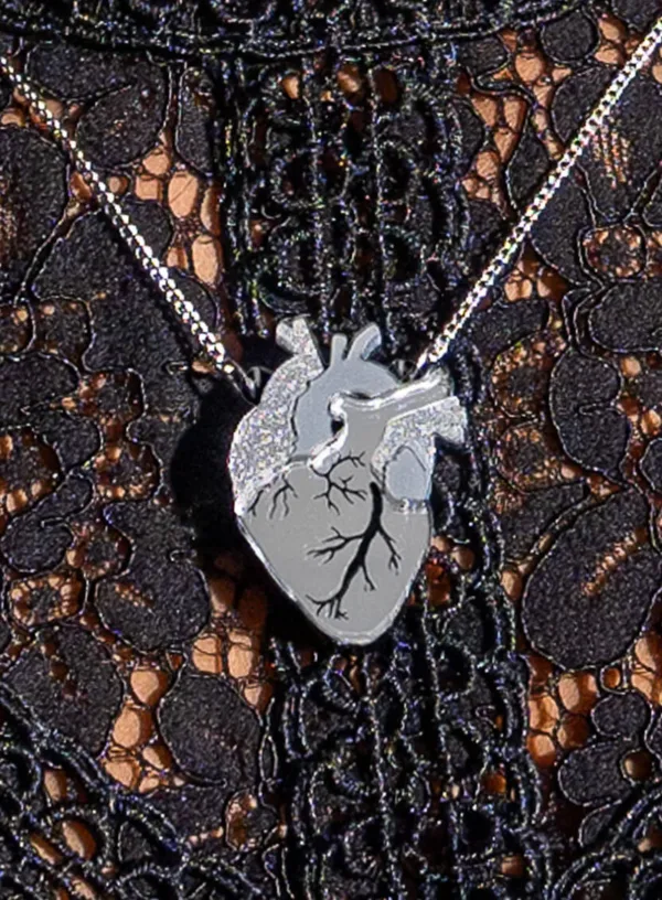 Tatty Devine Mini Anatomical Heart Necklace - Silver