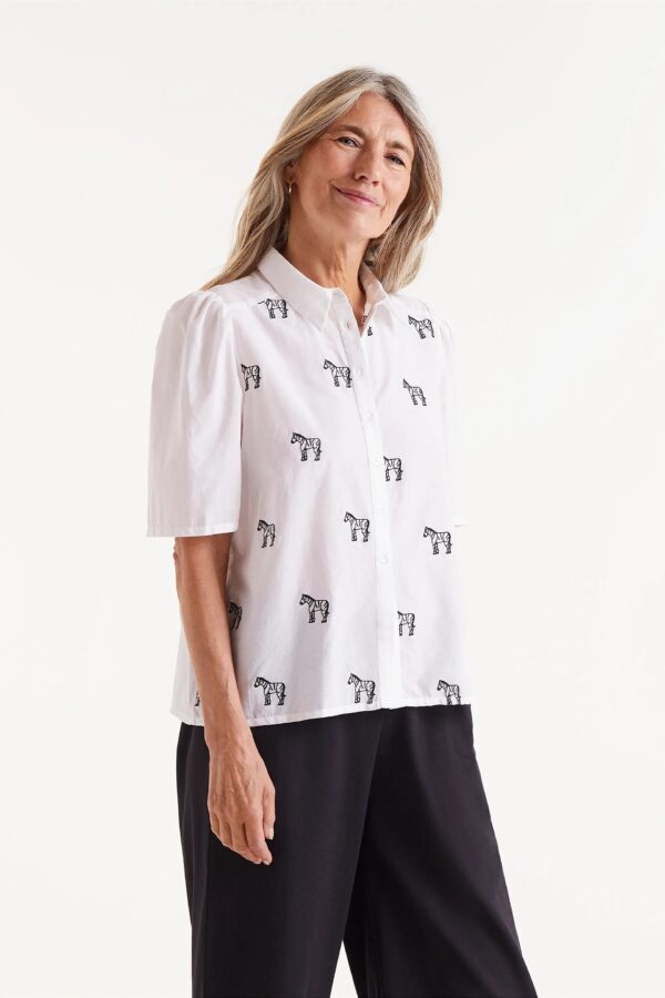 COMPANIA FANTASTICA Safari print short sleeve shirt - Image 5