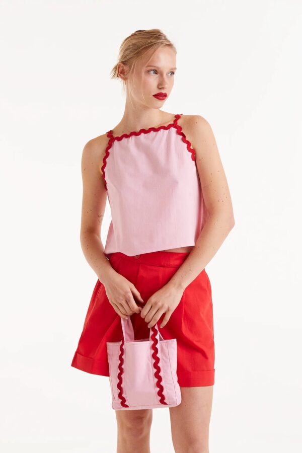 COMPANIA FANTASTICA pink ric rac  sun top