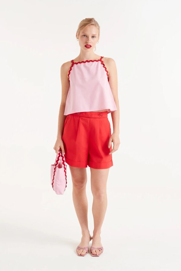COMPANIA FANTASTICA pink ric rac  sun top - Image 2