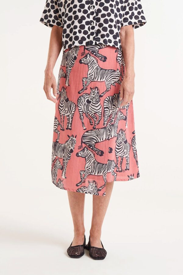 COMPANIA FANTASTIC Zebra print midi skirt