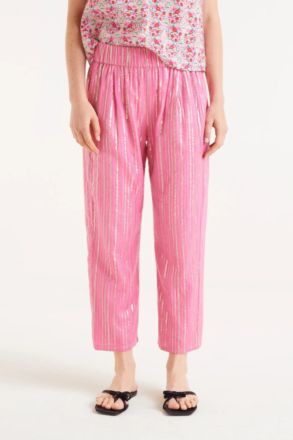 COMPANIA FANTASTICA Pink lurex long trousers - Image 2