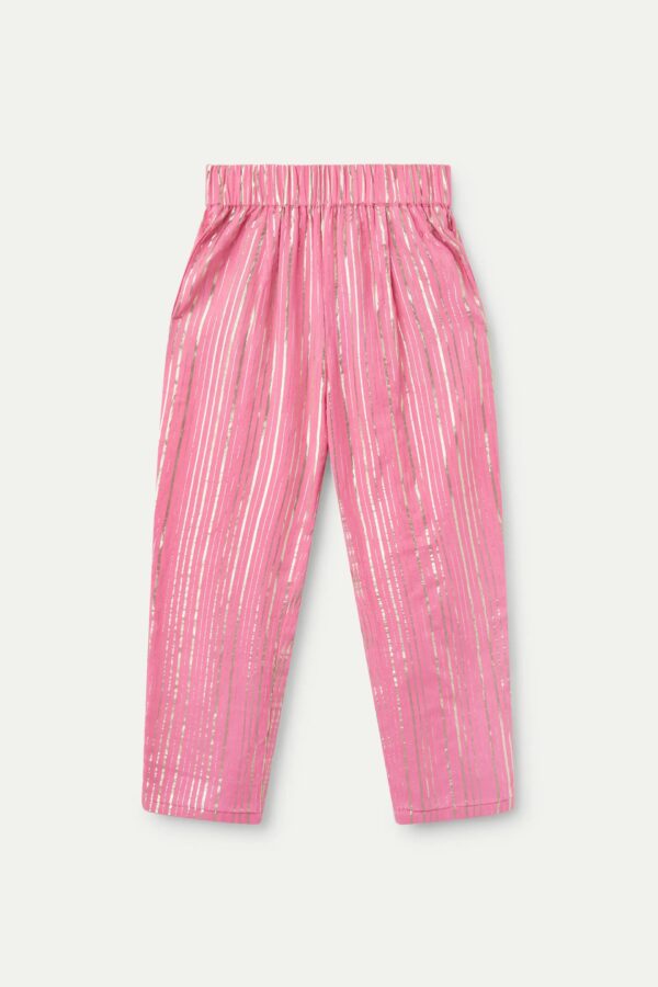 COMPANIA FANTASTICA Pink lurex long trousers - Image 3