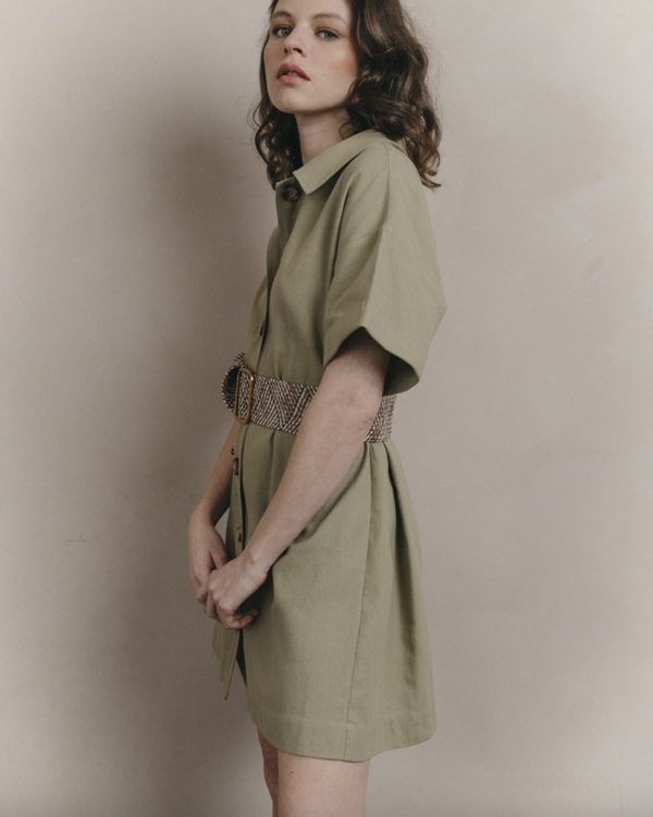 GRACE AND MILA Johanne Dress – Khaki - Image 2