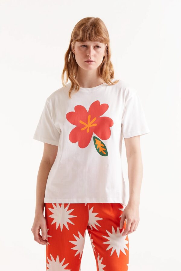 COMPANIA FANTASTICA white floral print t-shirt