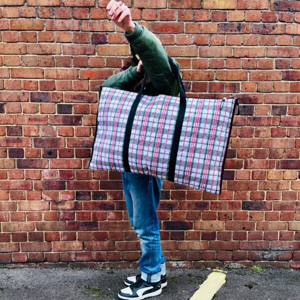 GOODORDERING Eco Tartan “Billow” bag pillow pannier checkered plaid laundry bag - Image 6