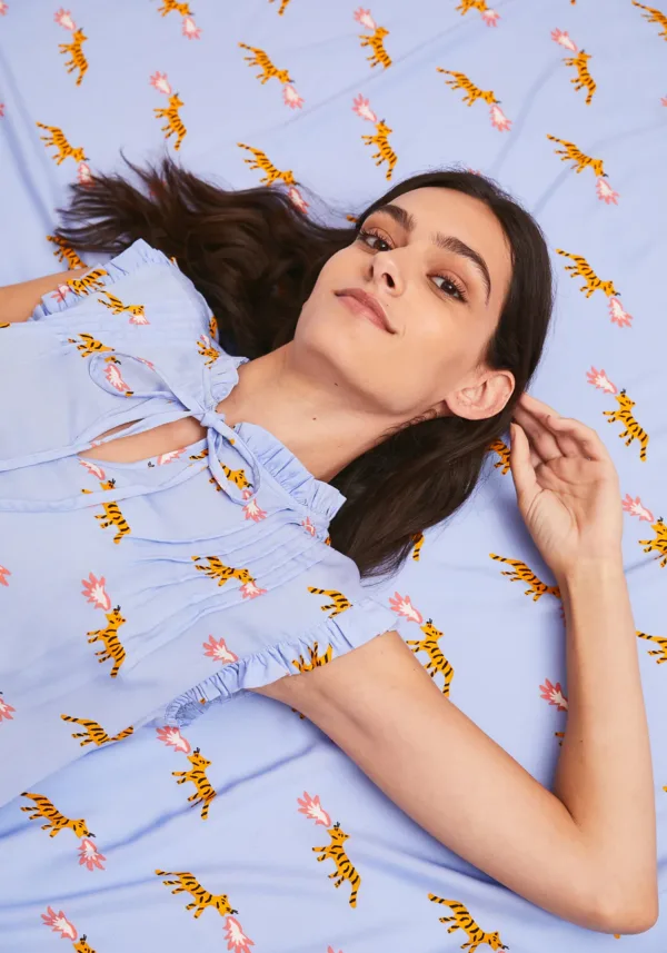 COMPANIA FANTASTICA lilac tiger and fire print top - Image 2