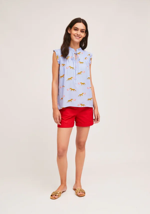 COMPANIA FANTASTICA lilac tiger and fire print top - Image 6