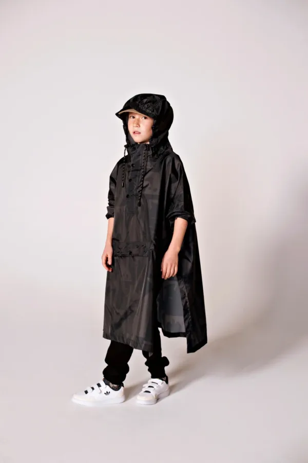 RAINKISS - Kids Waterproof poncho - Back to Black