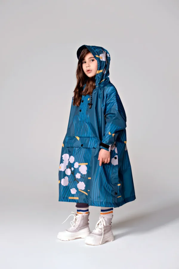 RAINKISS - Kids waterproof poncho - Japanese Blossom - Image 4