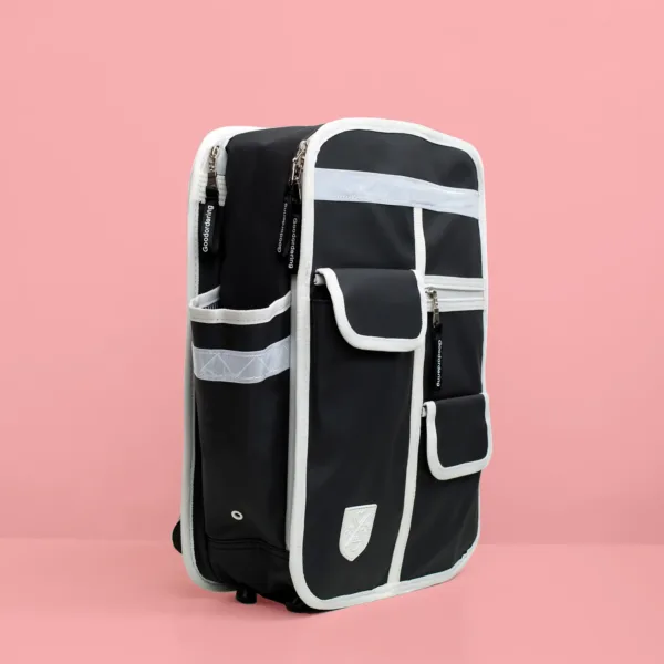 GOODORDERING Eco coated Classic backpack black and white - Image 5