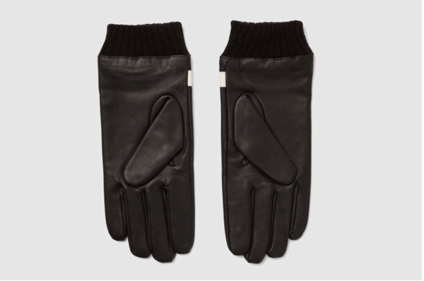 FREDERIK SHEPPARD - mens black and white check leather gloves - Image 3