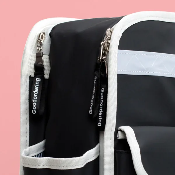 GOODORDERING Eco coated Classic backpack black and white - Image 2