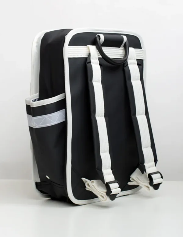 GOODORDERING Eco coated Classic backpack black and white - Image 3