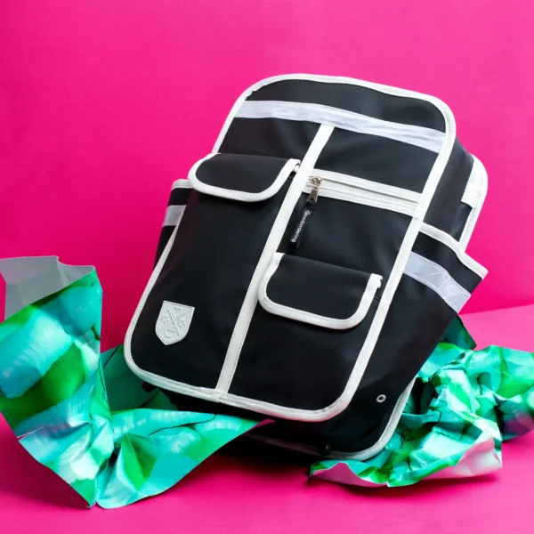 GOODORDERING Eco coated Classic backpack black and white