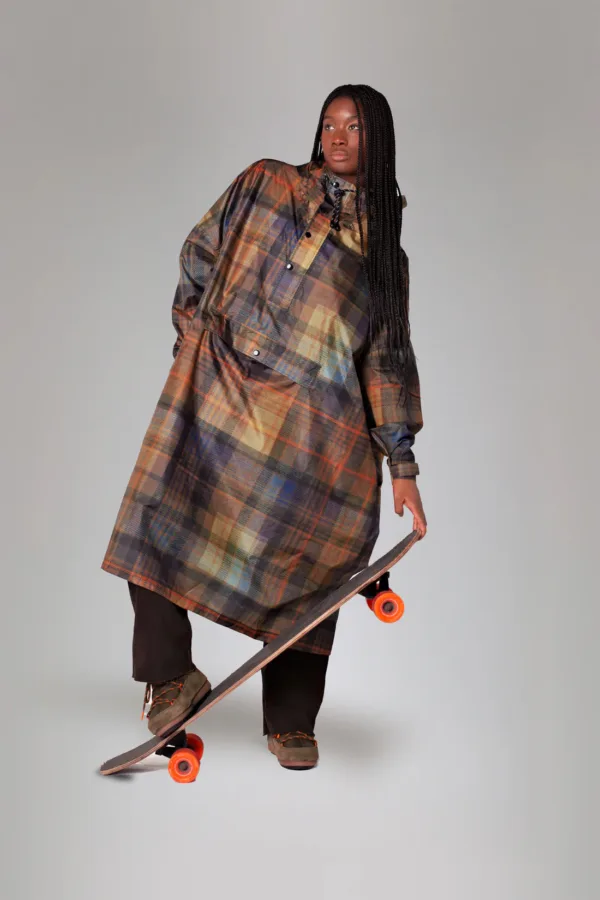 RAINKISS - Waterproof rain poncho - tartan