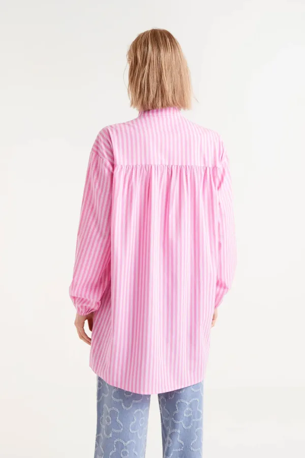 Compania Fantastica pink oversize stripe shirt dress - Image 3