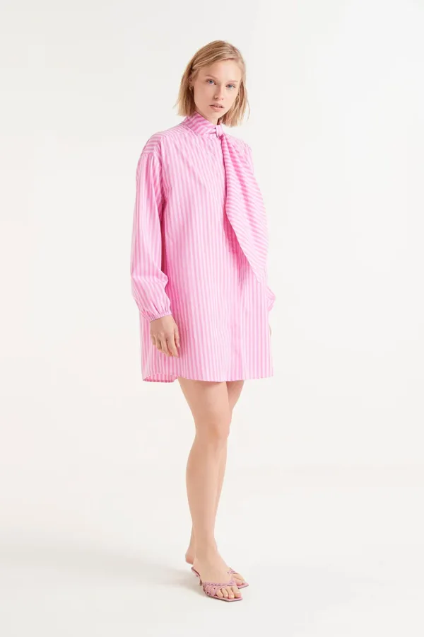 Compania Fantastica pink oversize stripe shirt dress - Image 5