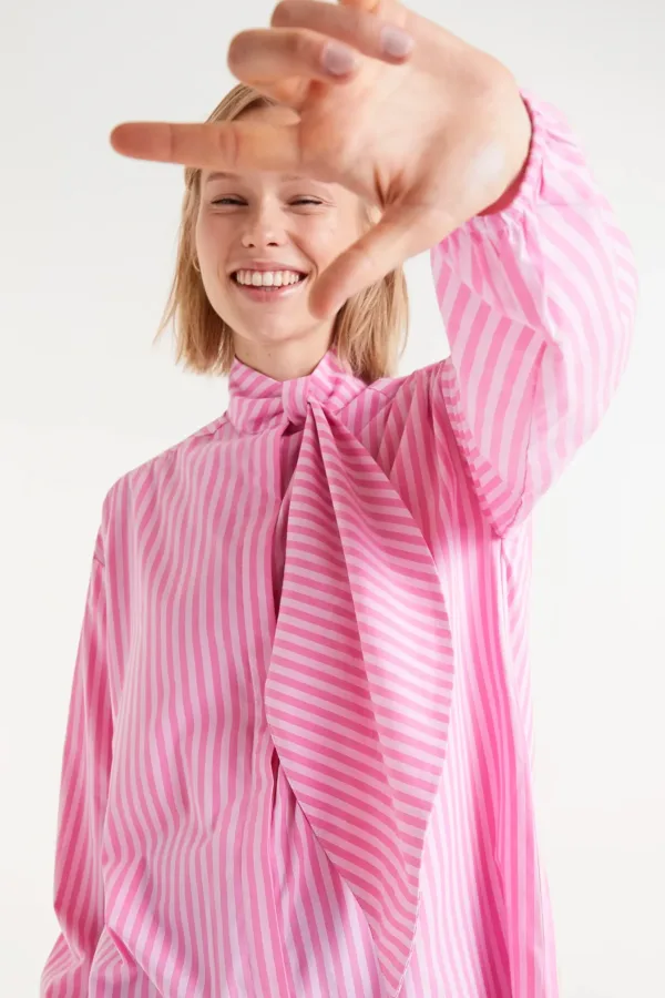 Compania Fantastica pink oversize stripe shirt dress