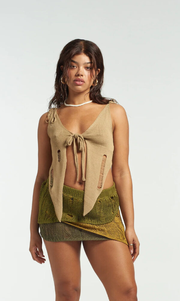 THE RAGGED PRIEST  hex tie front top - Image 4