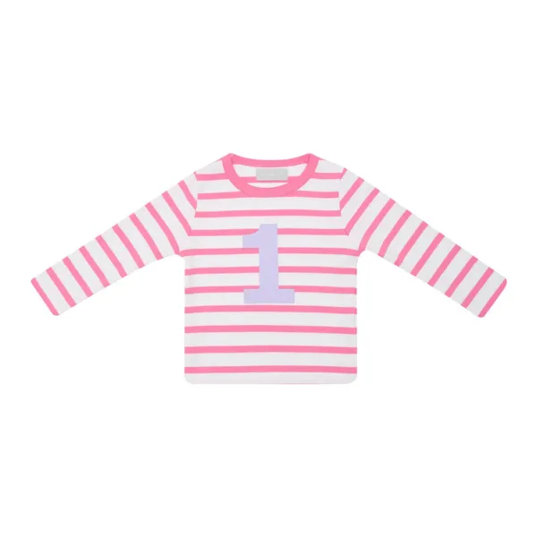 BOB AND BLOSSOM Breton stripe tshirt- age - birthday - pink/mauve