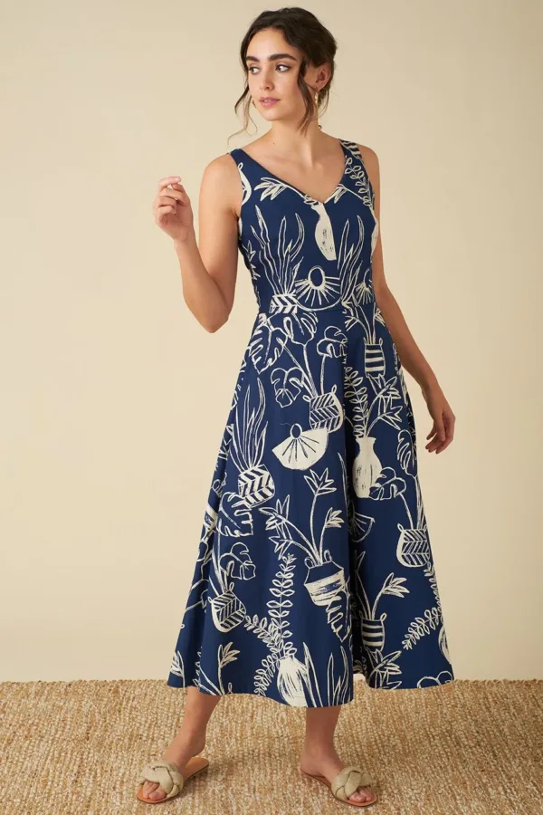 Emily and Fin Margot Midi Dress Berber Baskets