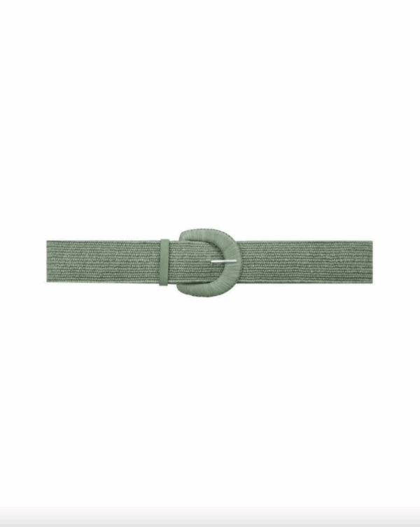 GRACE AND MILA illustre green raffia belt