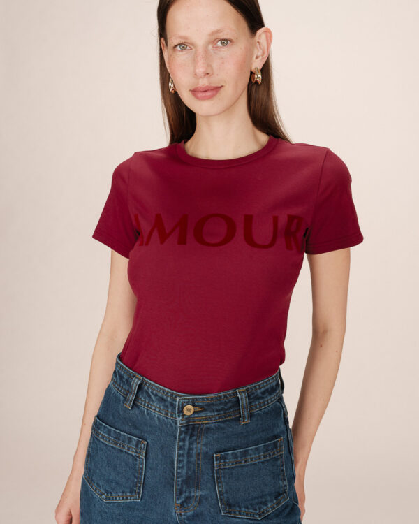 GRACE AND MILA sixte burgundy t shirt - Amour