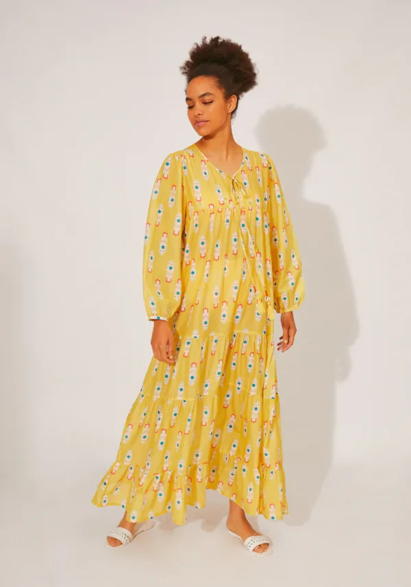 COMPANIA FANTASTICA yellow rocket beach dress
